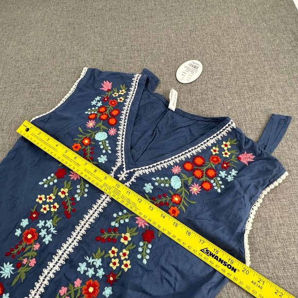 Shoreline Wear Embroidered Dress Floral Blue Small Brand New - Picture 9 of 15